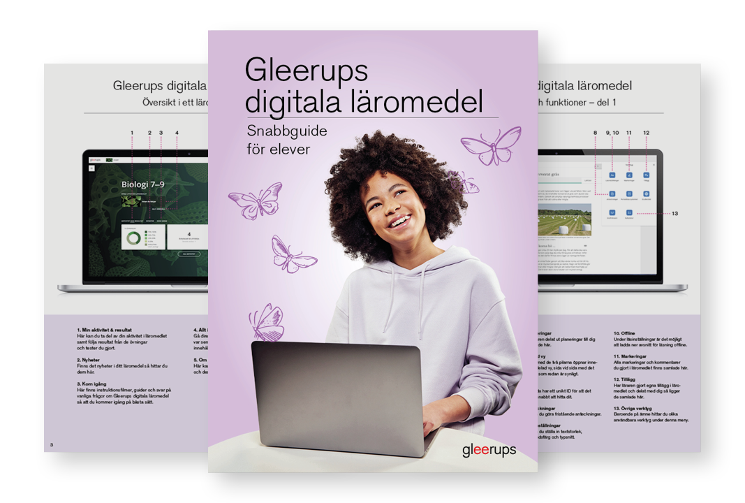 Snabbguide till Gleerups digitala läromedel för elever