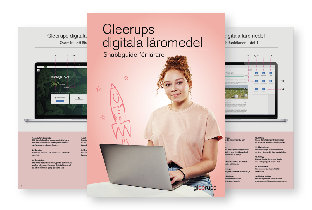 Kort genomgång för lärare av innehåll och funktioner i Gleerups digitala läromedel.